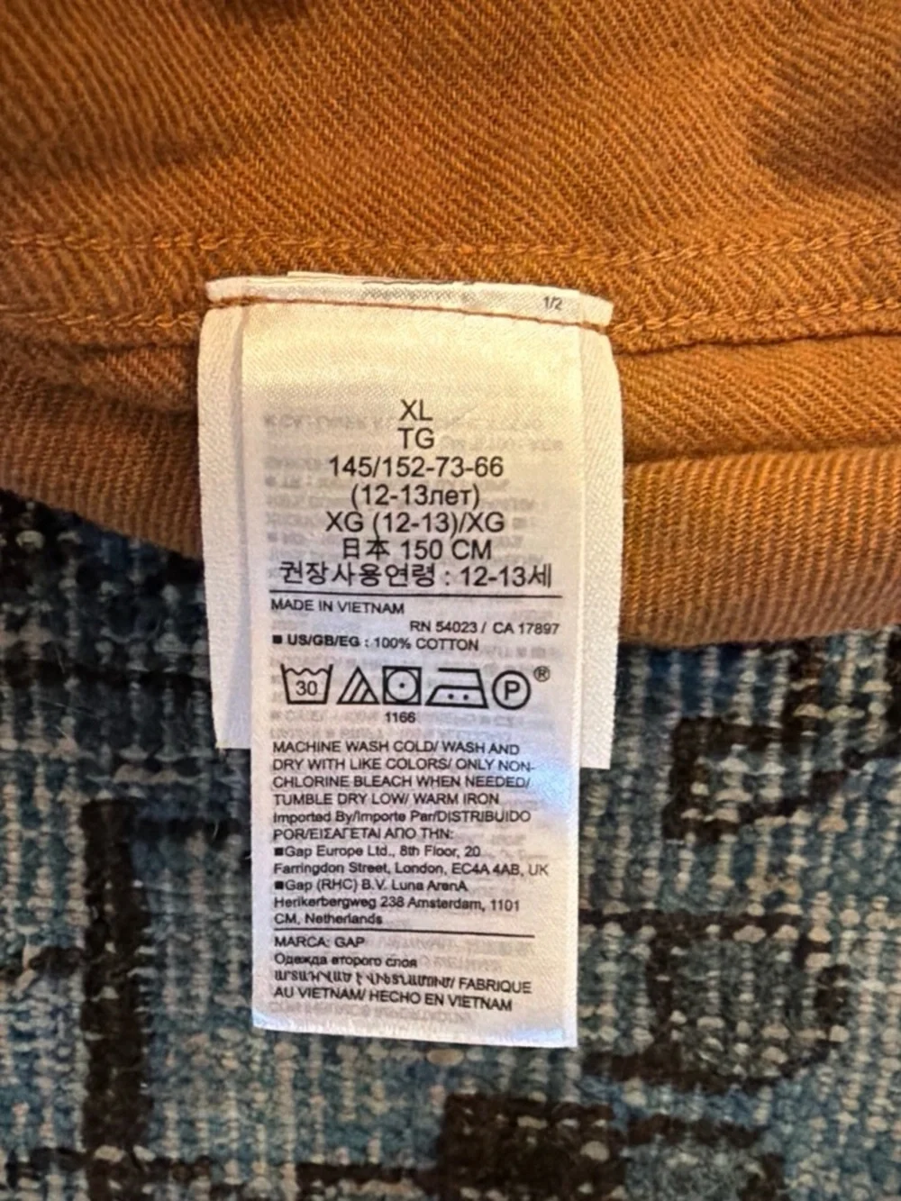 GAP Men's Rust Orange Button-Front Utility Shirt